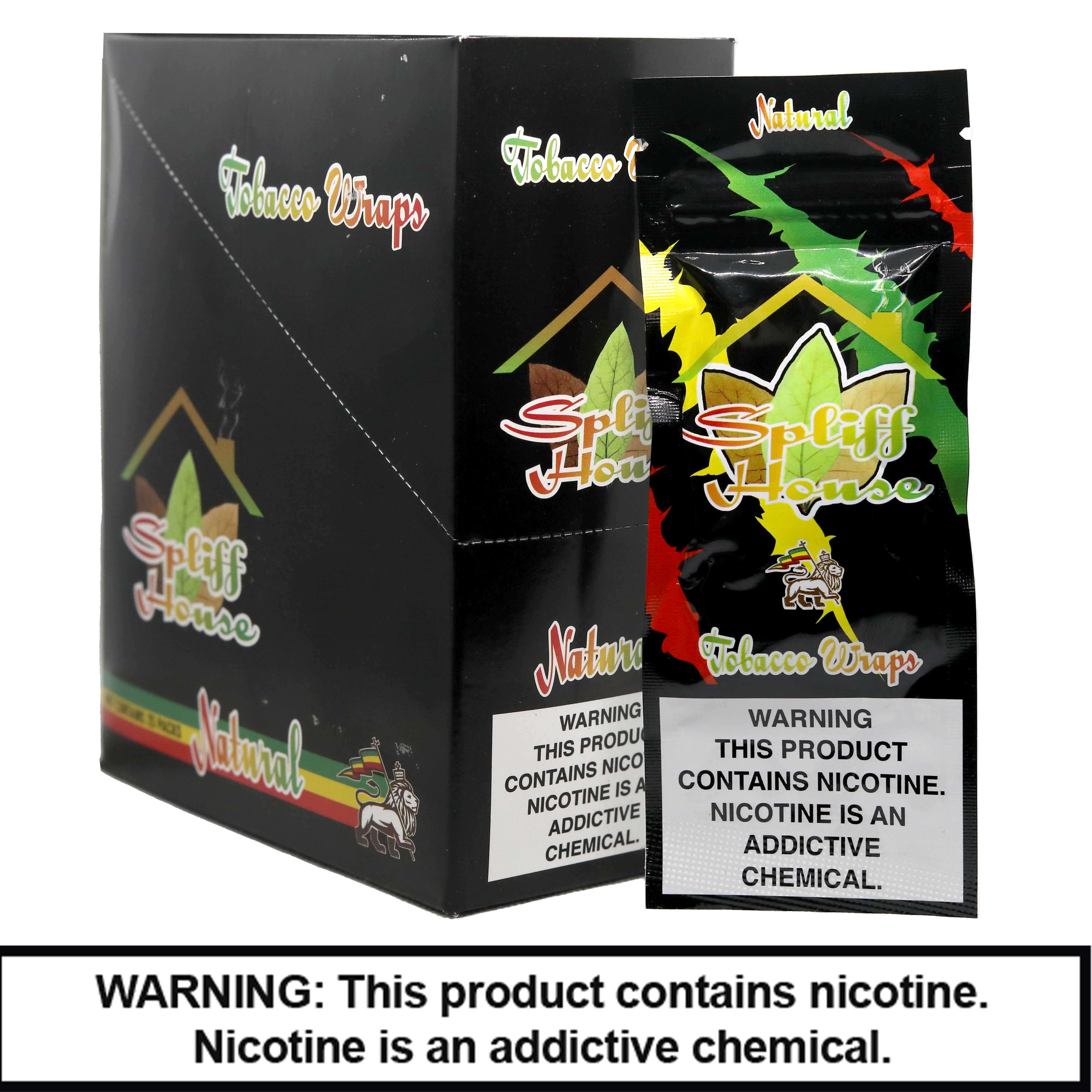 Spliff House Tobacco Wraps | 2 Pack | 25 Count Display | Natural product image